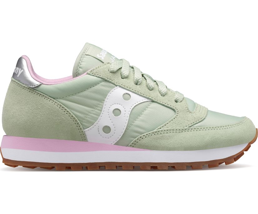 Women\'s Saucony Jazz Original Sneakers Green White | UK-98346