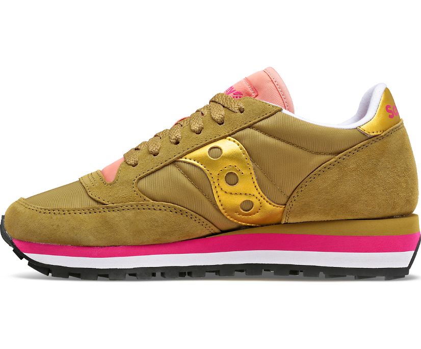 Women's Saucony Jazz Triple Walking Shoes Olive Gold | UK-75810