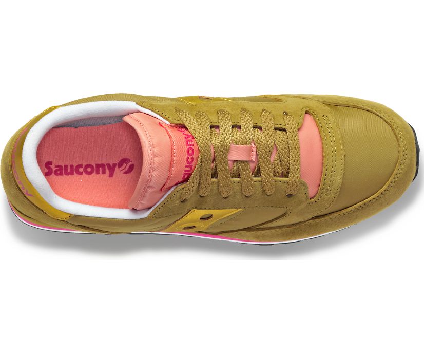 Women's Saucony Jazz Triple Walking Shoes Olive Gold | UK-75810