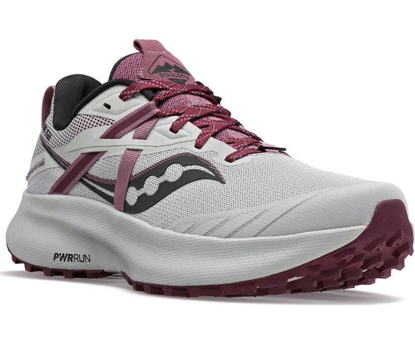 Women's Saucony Ride 15 Tr Running Shoes Grey Burgundy | UK-57842