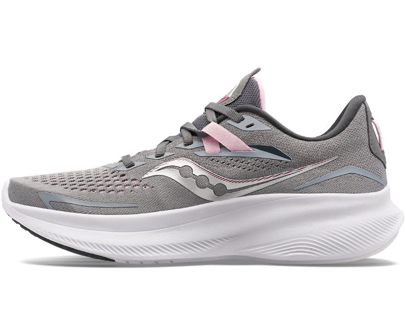 Women's Saucony Ride 15 Wide Running Shoes Grey | UK-89164