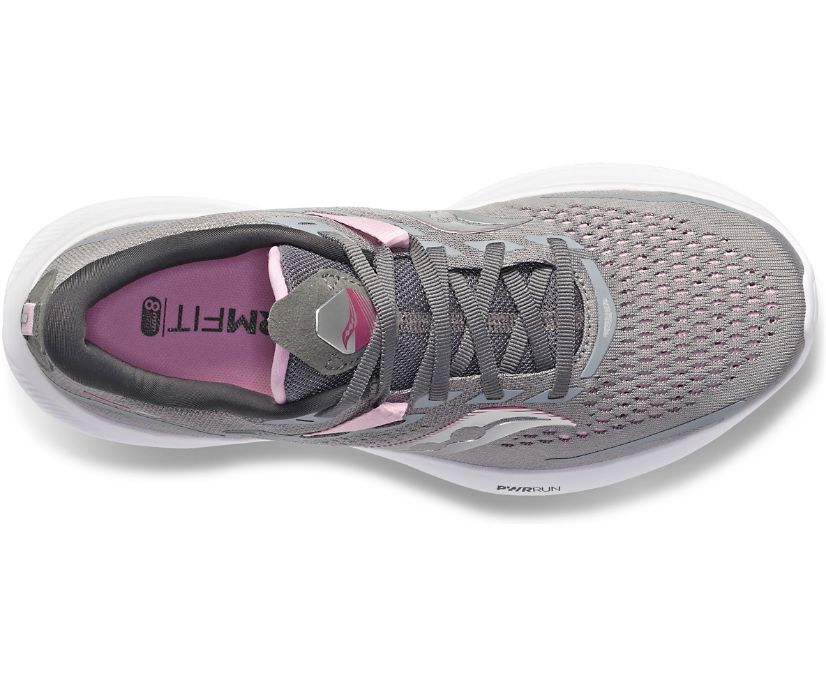 Women's Saucony Ride 15 Wide Running Shoes Grey | UK-89164