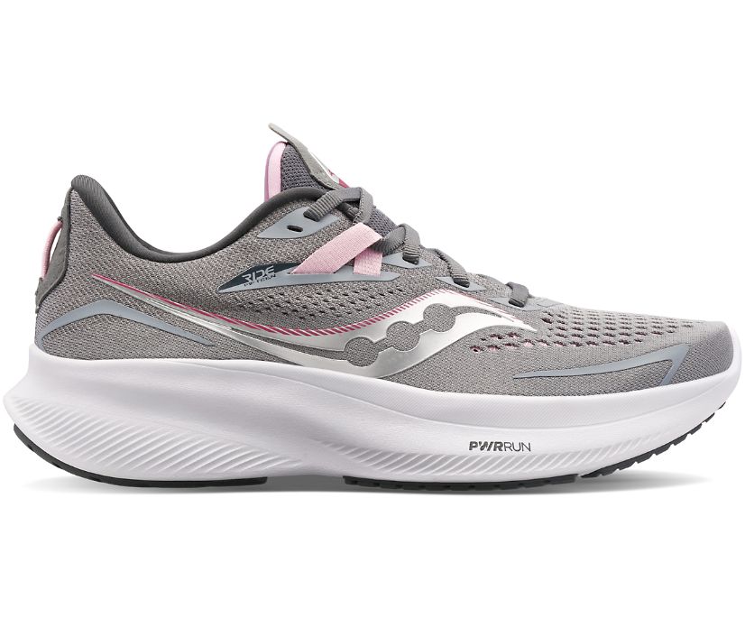 Women\'s Saucony Ride 15 Wide Running Shoes Grey | UK-89164