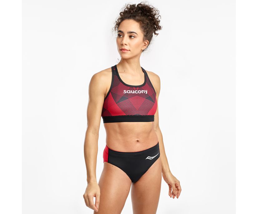 Women\'s Saucony Saucony Elite Top Running Bras Black Red | UK-17940