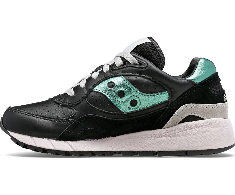 Women's Saucony Shadow 6000 Leather Sneakers Black Light Turquoise | UK-17032