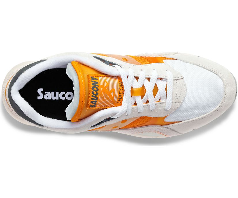 Women's Saucony Shadow 6000 Transparent Sneakers White Orange | UK-63471