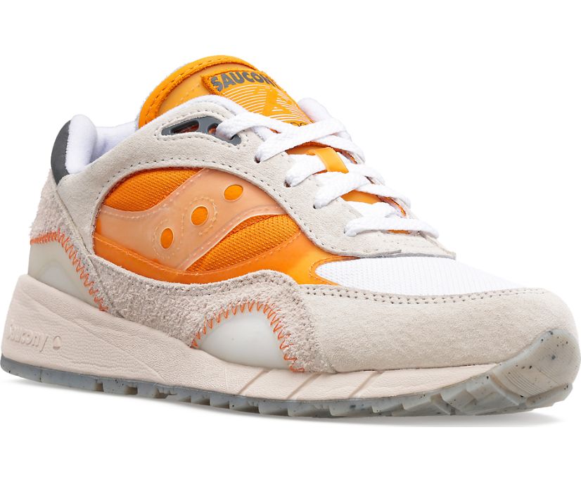 Women's Saucony Shadow 6000 Transparent Sneakers White Orange | UK-63471