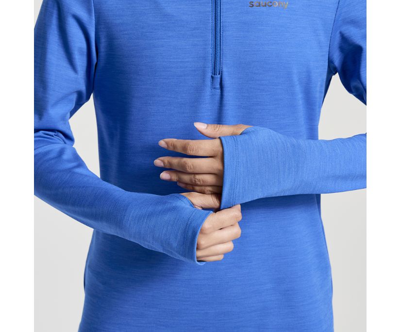 Women's Saucony Solstice 1/4 Zip Jackets Blue | UK-32594