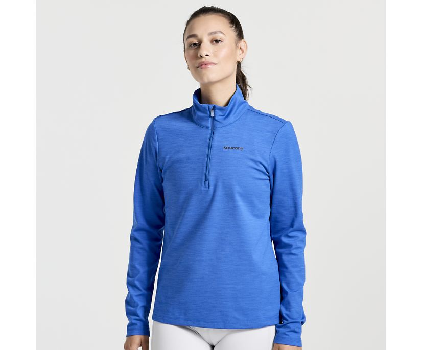 Women\'s Saucony Solstice 1/4 Zip Jackets Blue | UK-32594