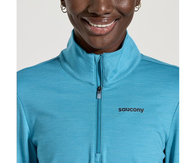 Women's Saucony Solstice 1/4 Zip Jackets Turquoise | UK-69587