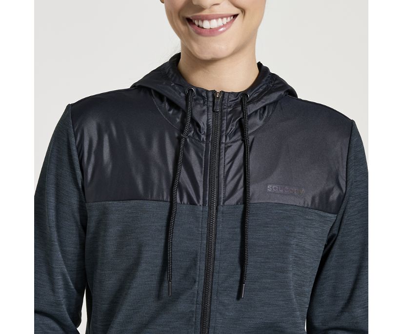 Women's Saucony Solstice Zip Hoody Black | UK-03428