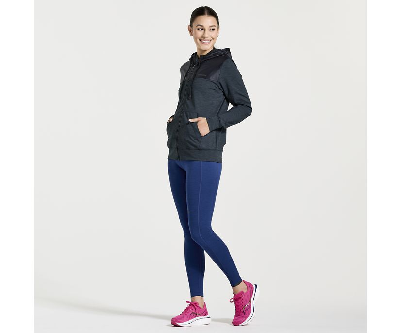 Women's Saucony Solstice Zip Hoody Black | UK-03428