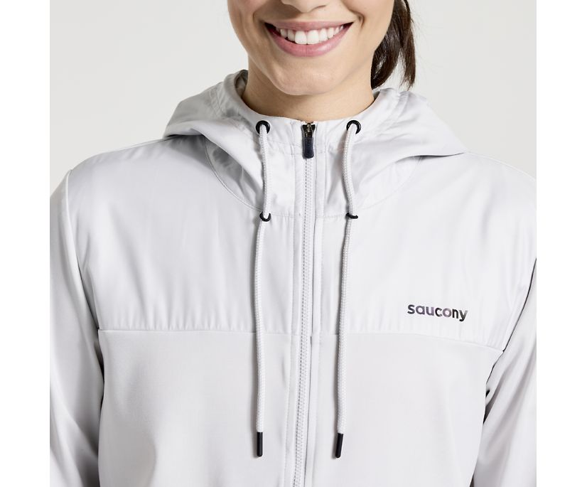 Women's Saucony Solstice Zip Hoody White | UK-83914