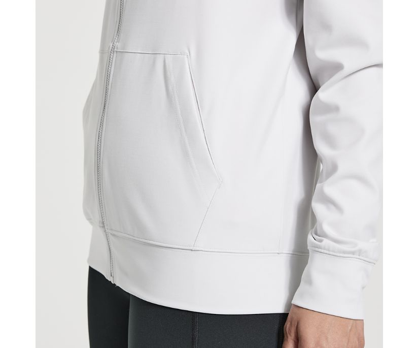 Women's Saucony Solstice Zip Hoody White | UK-83914