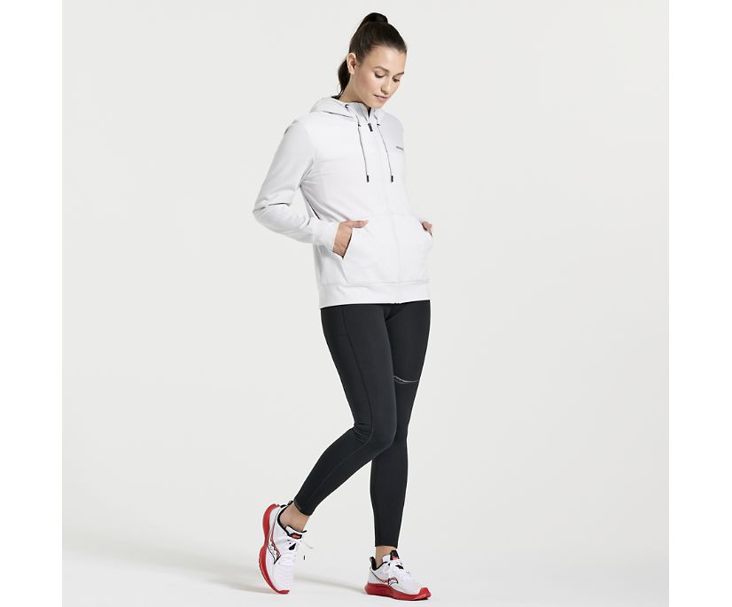 Women's Saucony Solstice Zip Hoody White | UK-83914