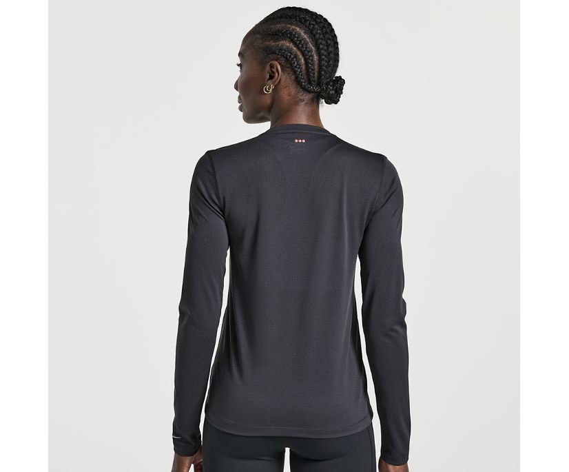 Women's Saucony Stopwatch Graphic Long Sleeve Black | UK-39067