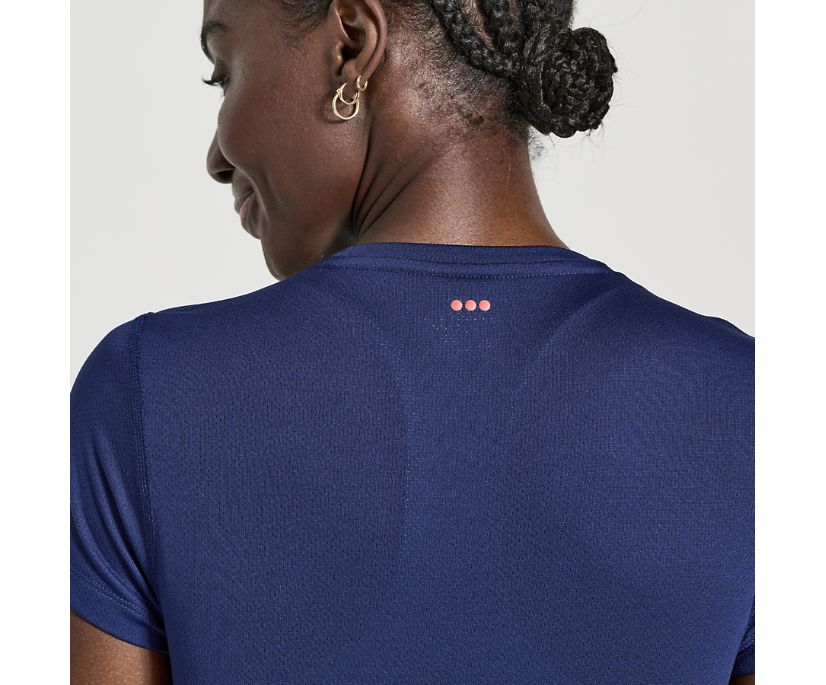 Women's Saucony Stopwatch Short Sleeve Blue | UK-96725