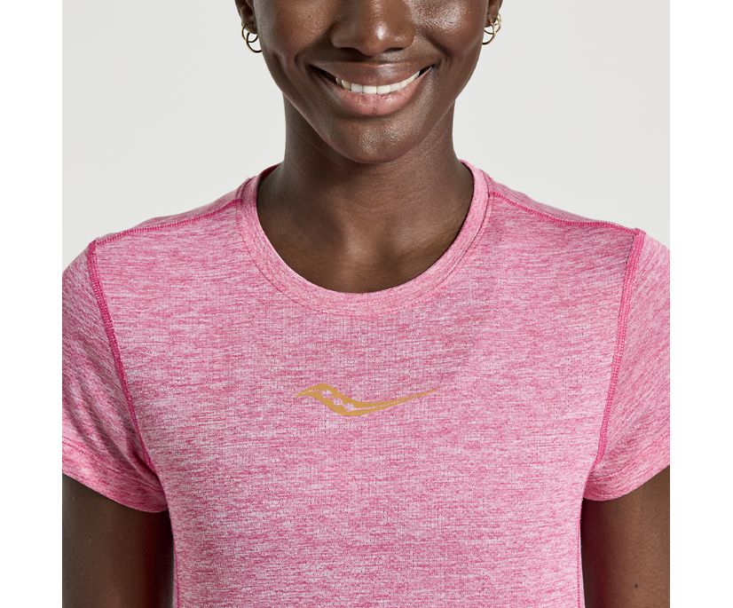 Women's Saucony Stopwatch Short Sleeve Pink | UK-28765