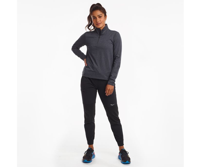 Women's Saucony Sunday 1/4 Zip Long Sleeve Blue | UK-76089