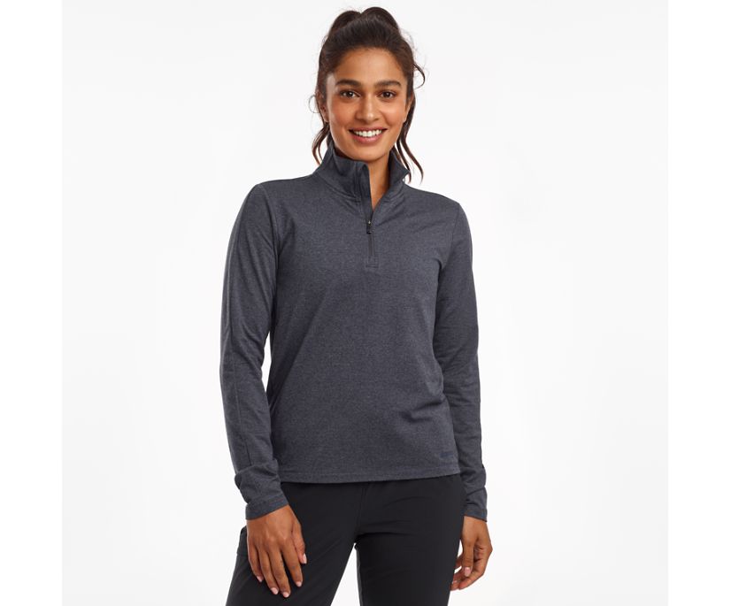 Women\'s Saucony Sunday 1/4 Zip Long Sleeve Blue | UK-76089