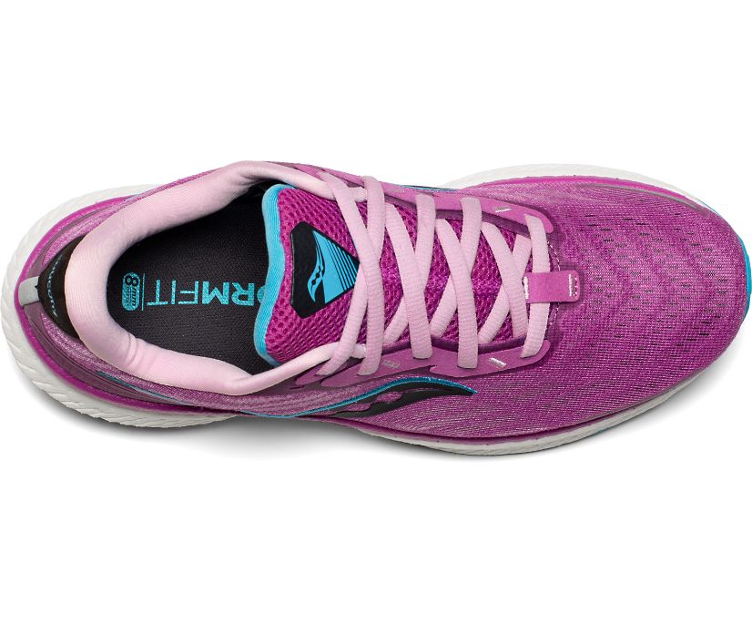 Women's Saucony Triumph 19 Walking Shoes Purple | UK-32154