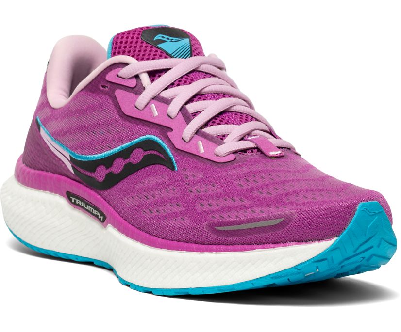 Women's Saucony Triumph 19 Walking Shoes Purple | UK-32154