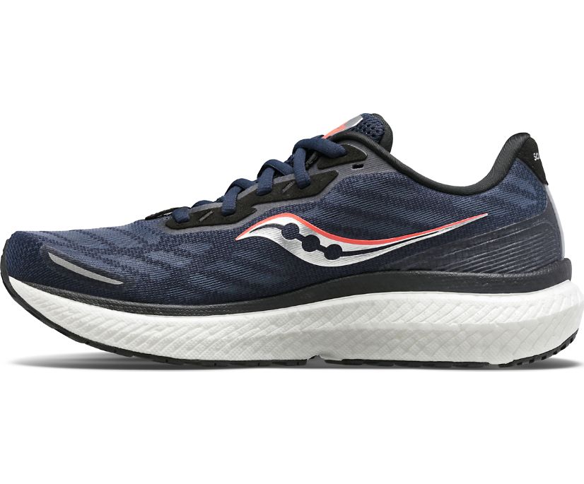 Women's Saucony Triumph 19 Walking Shoes Navy Silver | UK-49013