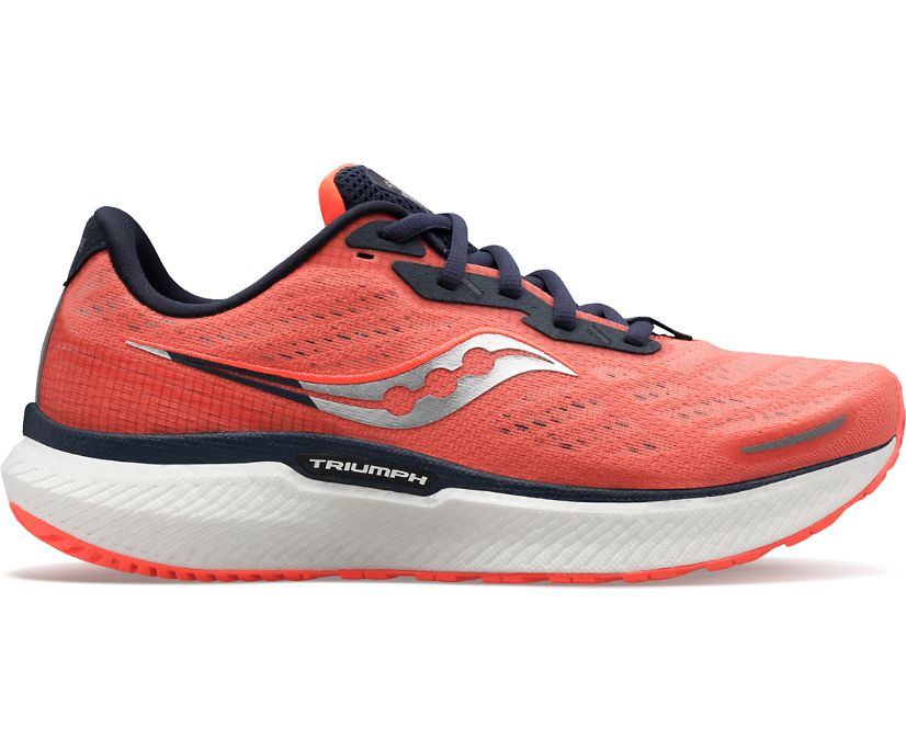 Women\'s Saucony Triumph 19 Walking Shoes Grey Orange | UK-51790