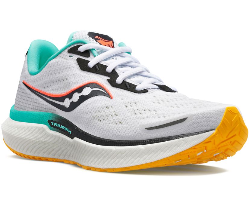 Women's Saucony Triumph 19 Walking Shoes White | UK-98721