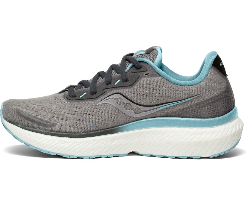 Women's Saucony Triumph 19 Wide Walking Shoes Grey | UK-49538