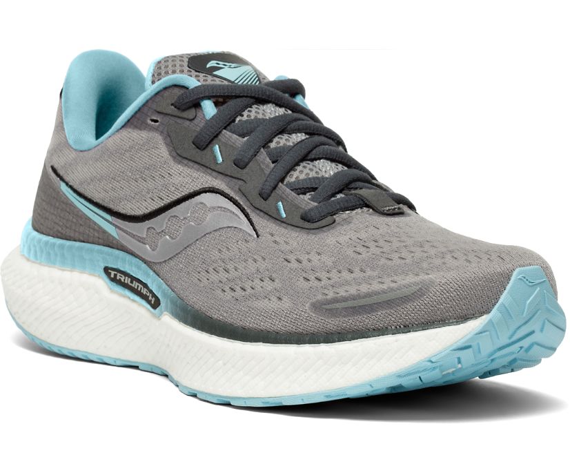 Women's Saucony Triumph 19 Wide Walking Shoes Grey | UK-49538