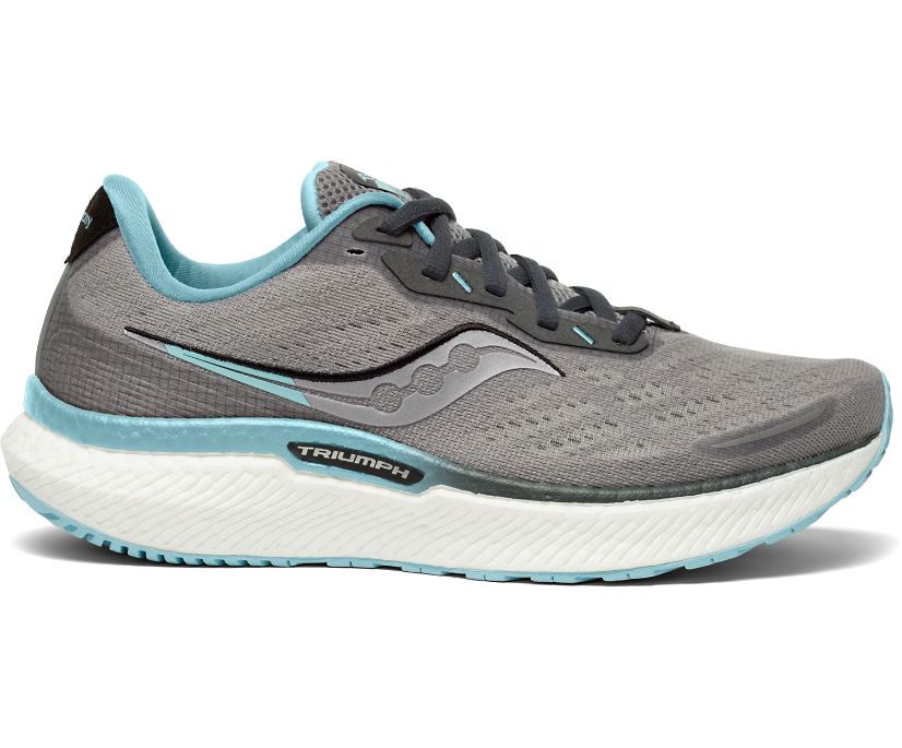 Women\'s Saucony Triumph 19 Wide Walking Shoes Grey | UK-49538