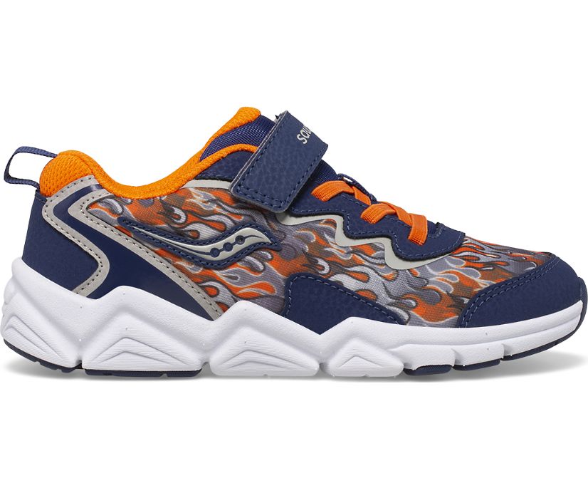 Kids' Saucony Big Flash 3.0 A/C Sneaker Running Shoes Navy Orange | UK-13729