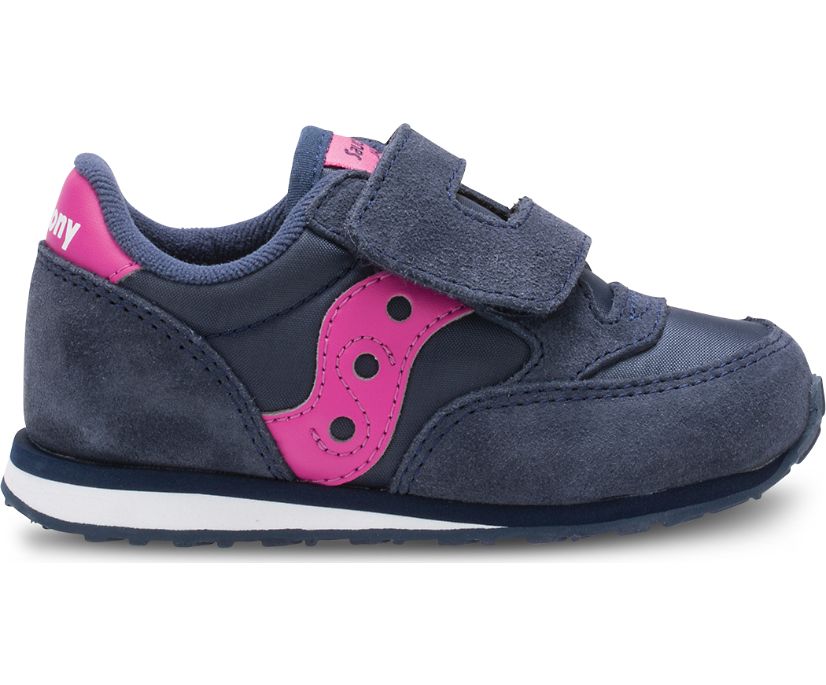 Kids' Saucony Big Jazz Hook & Loop Sneaker Running Shoes Pink Navy | UK-16253