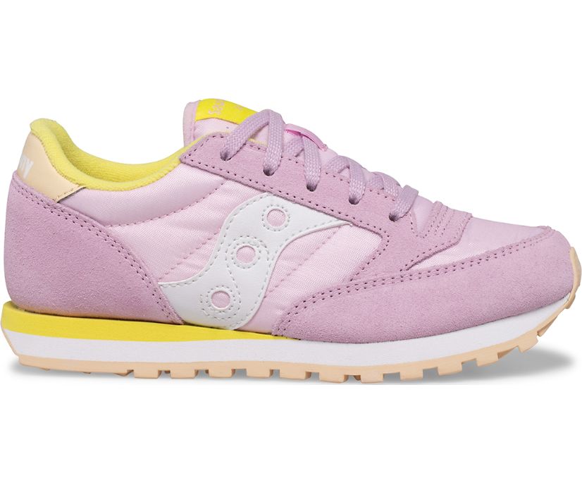 Kids' Saucony Big Jazz Original Sneaker Running Shoes Pink Yellow | UK-62014