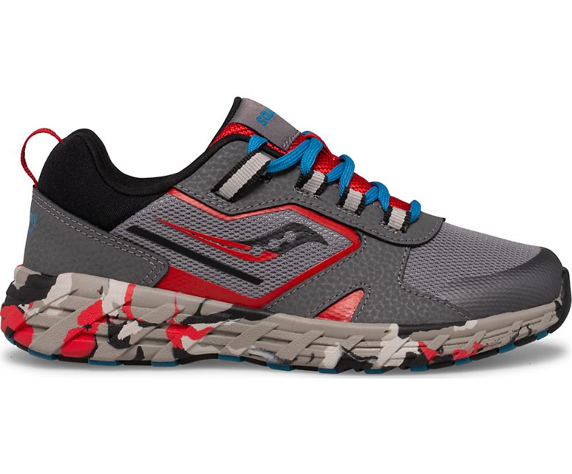 Kids' Saucony Big Wind Shield 2.0 Sneaker Running Shoes Grey Red | UK-78364