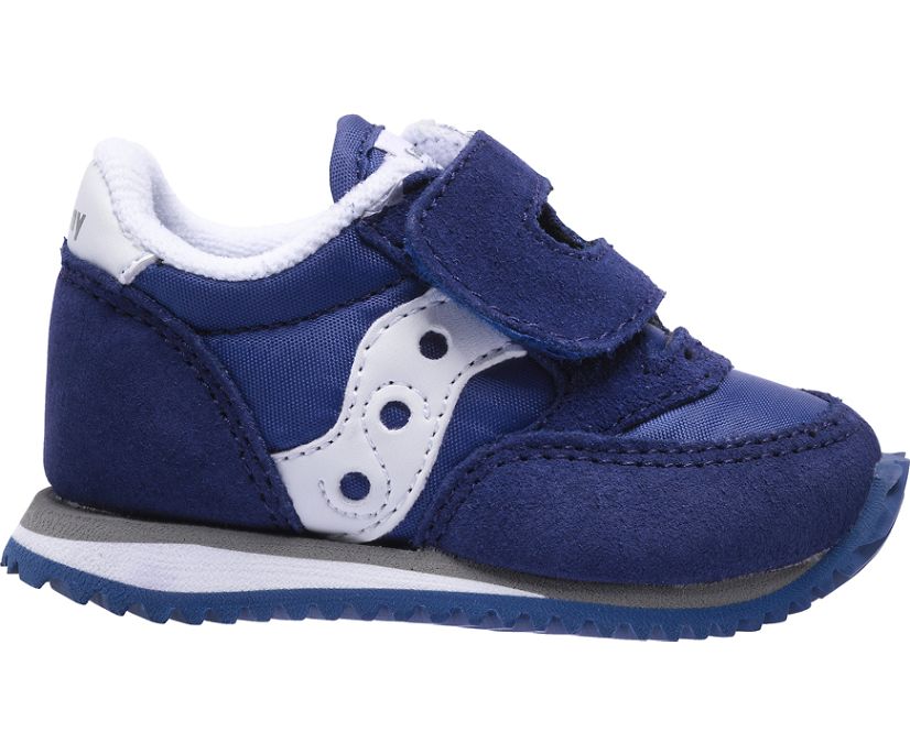 Kids' Saucony Jazz Hook & Loop Sneaker Running Shoes Navy / White | UK-21904