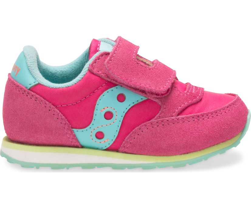 Kids' Saucony Jazz Hook & Loop Sneaker Running Shoes Light Green Pink | UK-49601