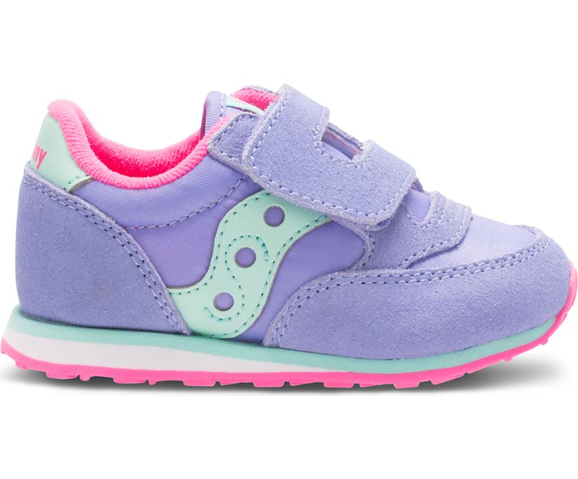 Kids' Saucony Jazz Hook & Loop Sneaker Running Shoes Purple | UK-94670