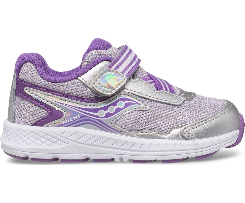 Kids' Saucony Ride 10 Jr. Sneaker Running Shoes Silver Purple | UK-83927