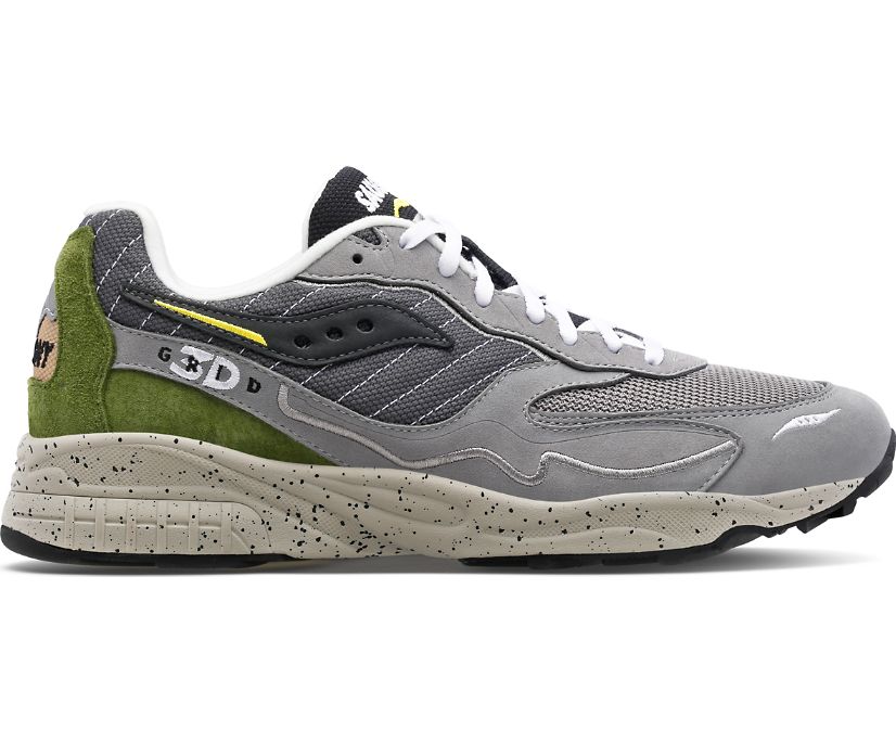 Men's Saucony 3d Grid Hurricane Premium Sneakers Dark Grey Light Grey | UK-60734