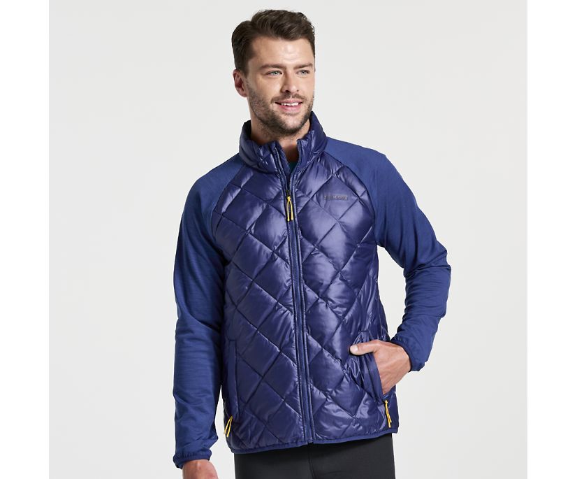 Men's Saucony Boulder Oysterpuff Jackets Blue | UK-34615