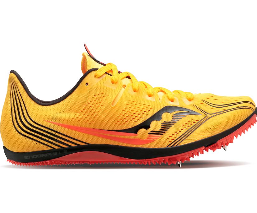 Men's Saucony Endorphin 3 Spike Gold Red | UK-39580