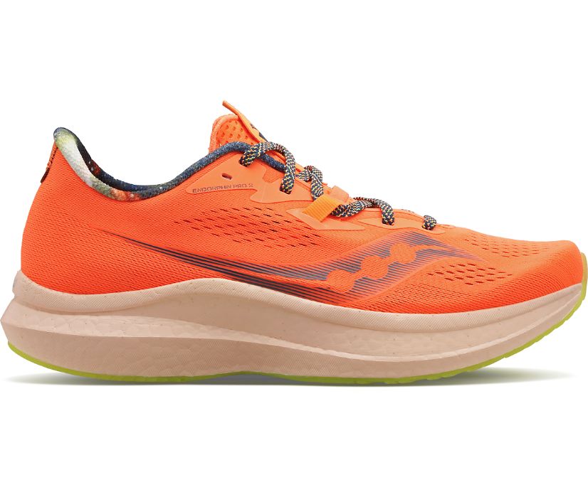 Men's Saucony Endorphin Pro 2 Running Shoes Orange Green | UK-98375