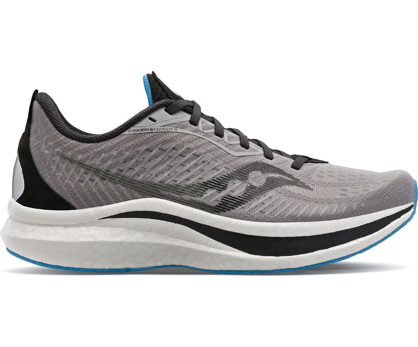 Men's Saucony Endorphin Speed 2 Running Shoes Grey | UK-38607