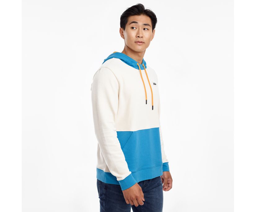 Men's Saucony Fiona Rested Hoodie Beige Blue | UK-18297