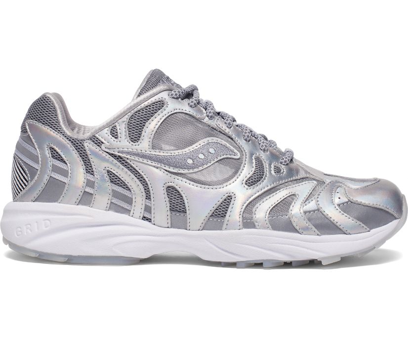 Men's Saucony Grid Azura 2000 Iridescent Sneakers Grey | UK-83642