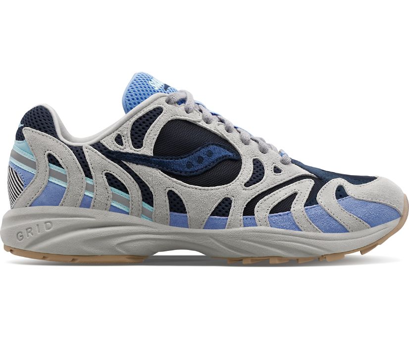 Men's Saucony Grid Azura 2000 Sneakers Grey Dark Blue | UK-85169