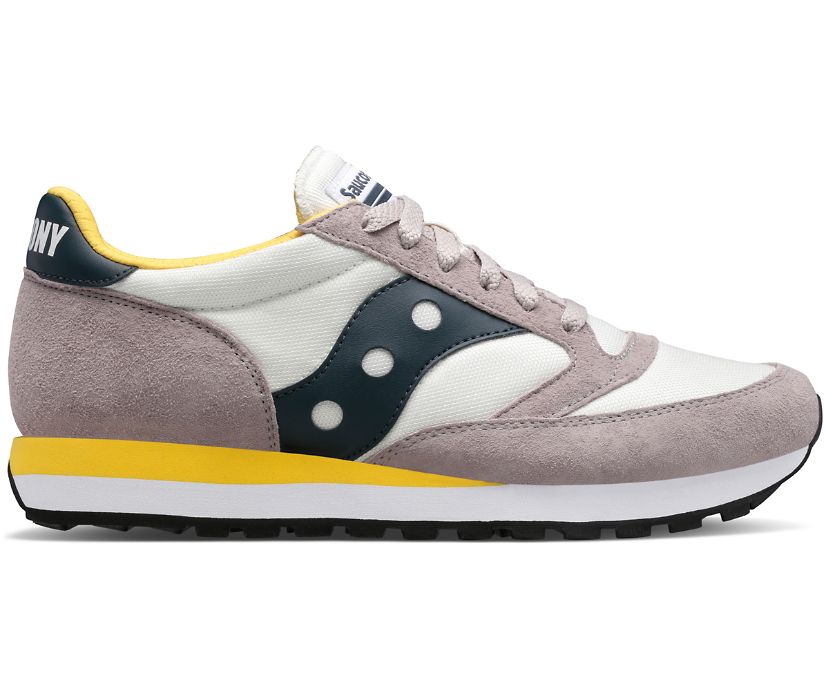 Men's Saucony Jazz 81 Sneakers Light Grey Navy Yellow | UK-39567