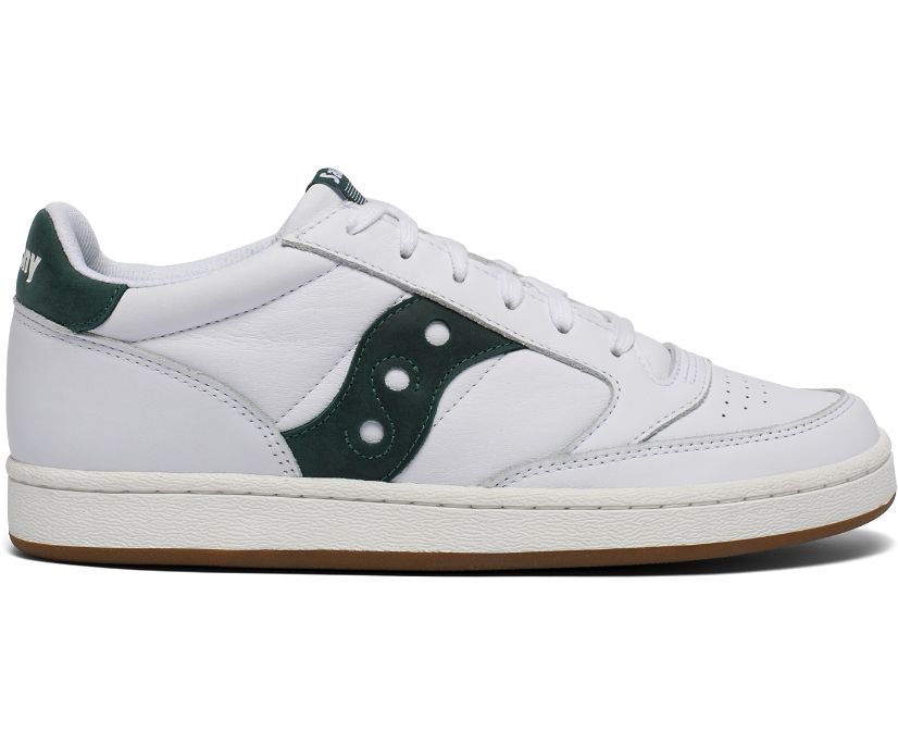 Men's Saucony Jazz Court Sneakers White Green | UK-64701